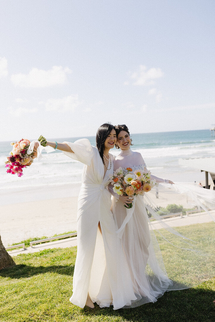 romantic candid photos of brides during their intimate wedding at Scripps Sea Side Forum in La Jolla