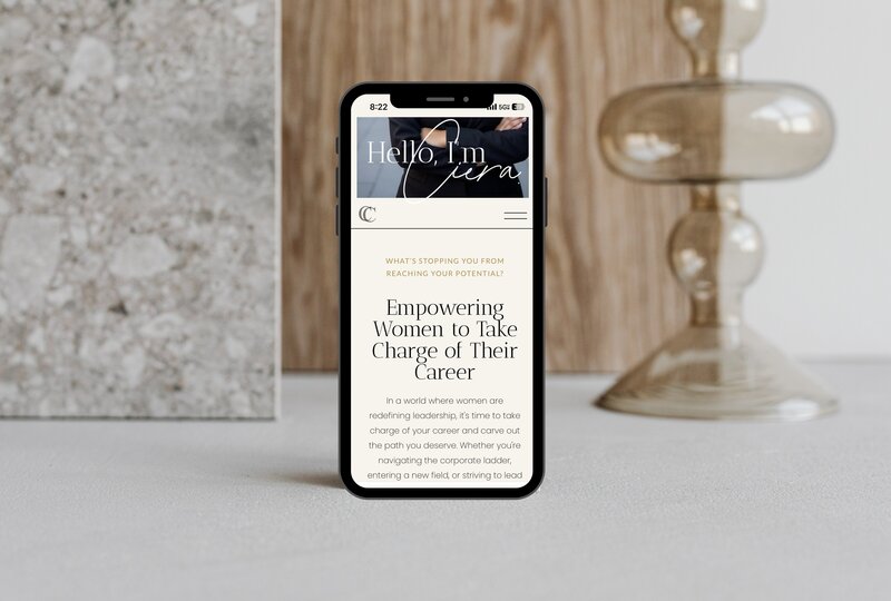 Custom website design for a women's empowerment and leadership development brand, aligning visuals and messaging to create a strong, audience-focused online presence. The design reflects the brand’s mission with impactful branding and a bold yet welcoming aesthetic