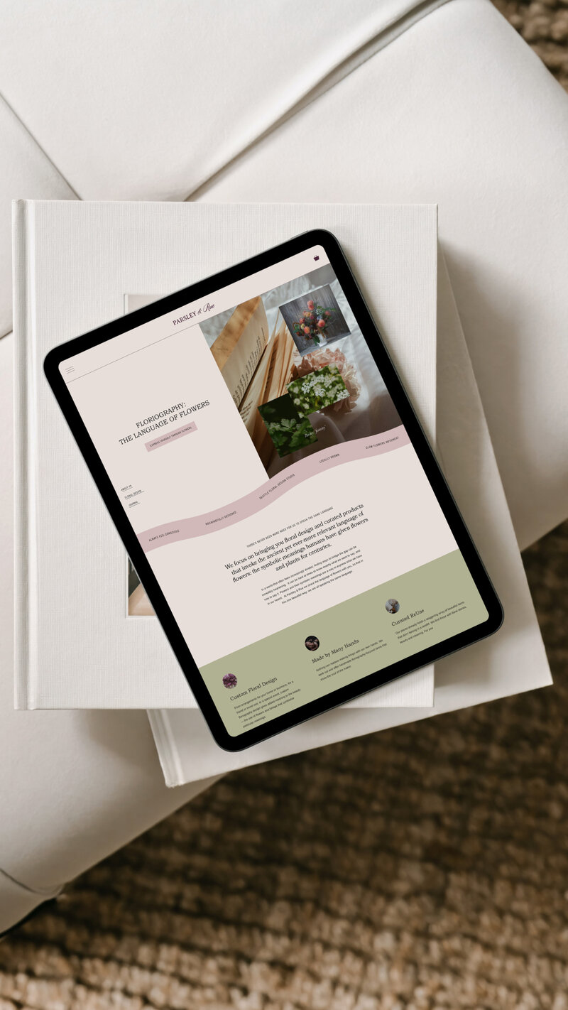 WEbsite Design for Floral Designer Floriography in Seattle