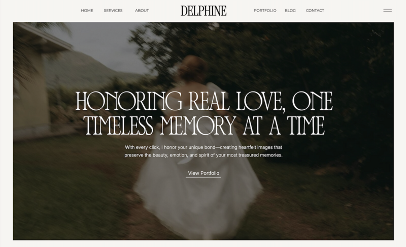 A screenshot of Cotswold Designs Rosalie Showit Websit Template