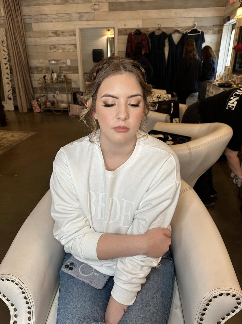 Elegant bridal look created by a Houston makeup artist, ideal for sophisticated Houston weddings and modern brides-to-be.