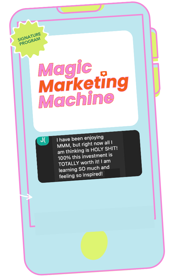 Screenshot of Magic Marketing Machine course helping entrepreneurs master Instagram marketing