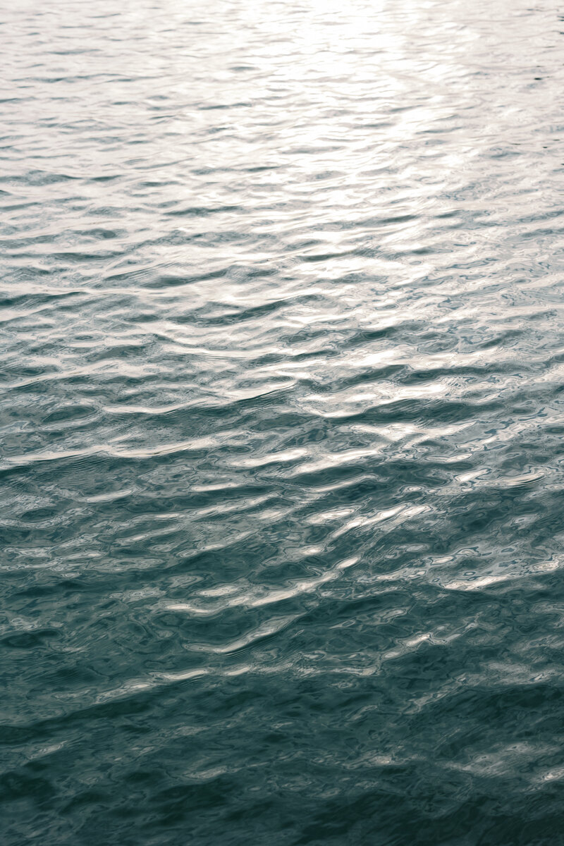 A tranquil photo of a calm lake day at the beach.