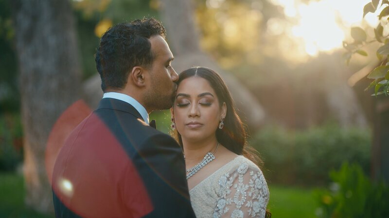 Indian wedding couple posing