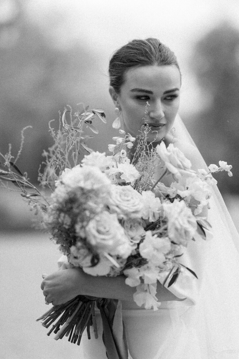 Bride leaves her wedding car on her Arundel Wedding day