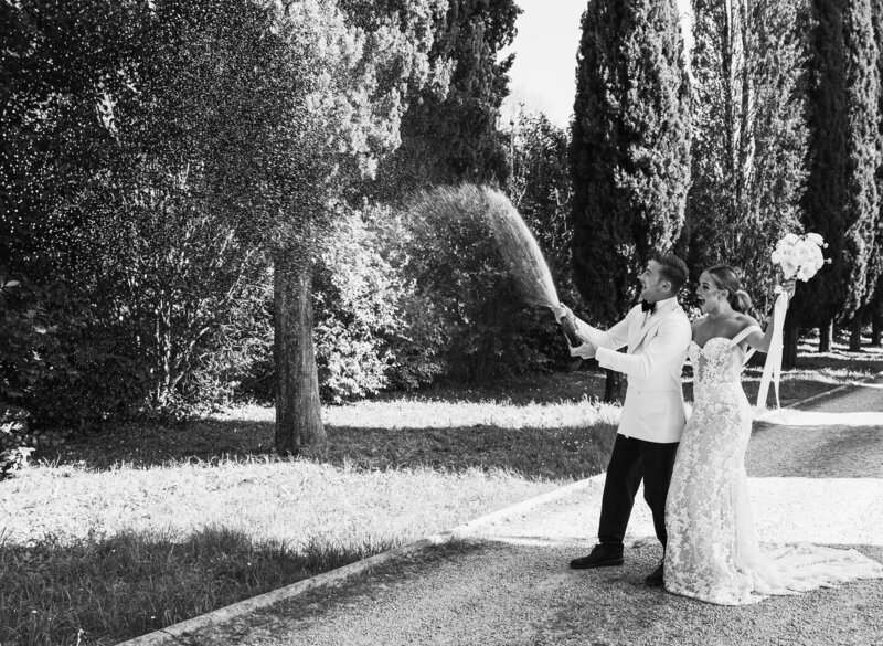 champagne bottle wedding time