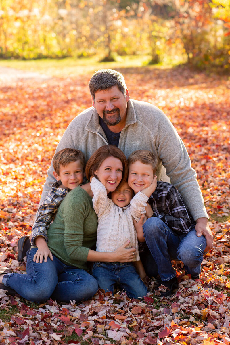 Jess with her husband and their three boys