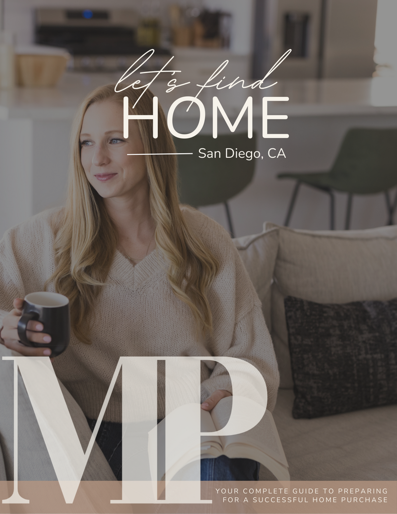 Cover of Mary Pernicano’s San Diego Home Buyer’s Guide featuring Mary sitting on a couch with a coffee mug, representing guidance for homebuyers — Mary Pernicano Real Estate.