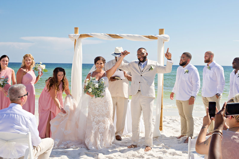 Destin wedding of a bride and groom