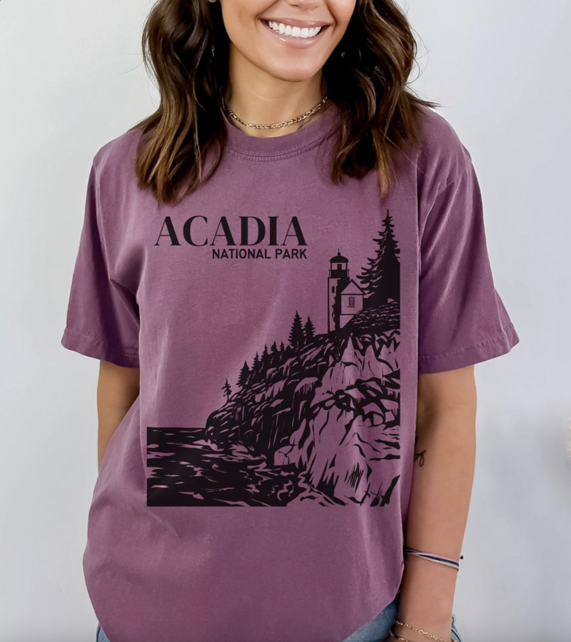 Acadia National Park T Shirt - Berry