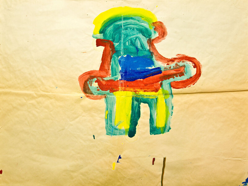 Brent Ray Fraser Abstract Figure Painting 1982