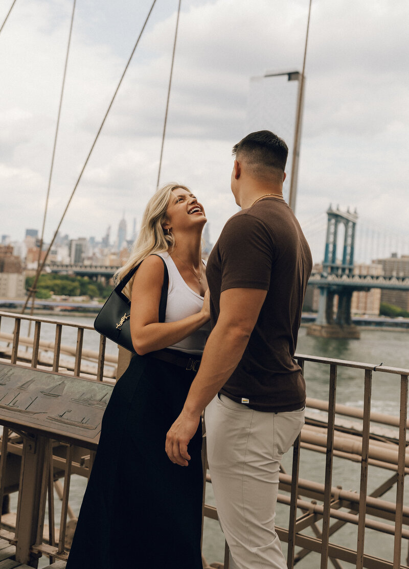 man holding woman
