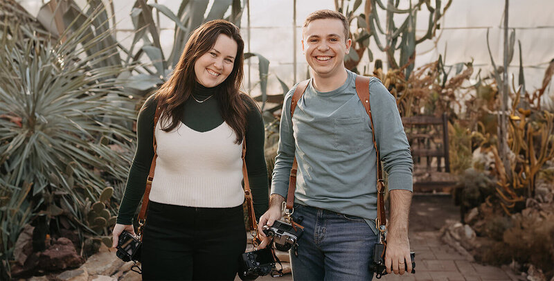 Photographers stood with cameras in a cactus garden