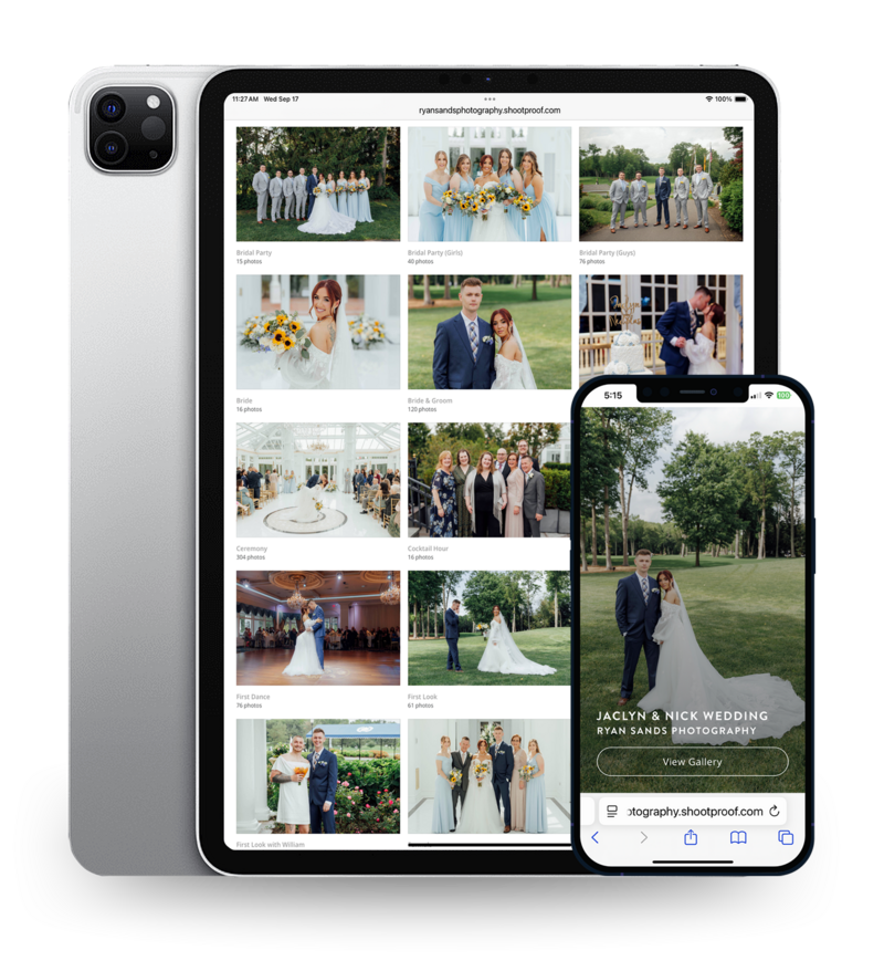 iPad and iPhone | Mobile wedding photo gallery display