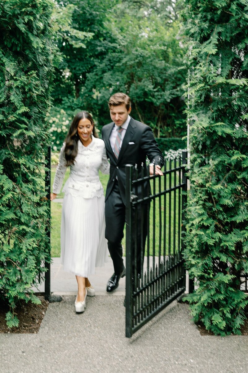 Contemporary Fall Wedding with Peach-Emerald Color Palette at the Renowned Designer Restaurant, Detroit MI