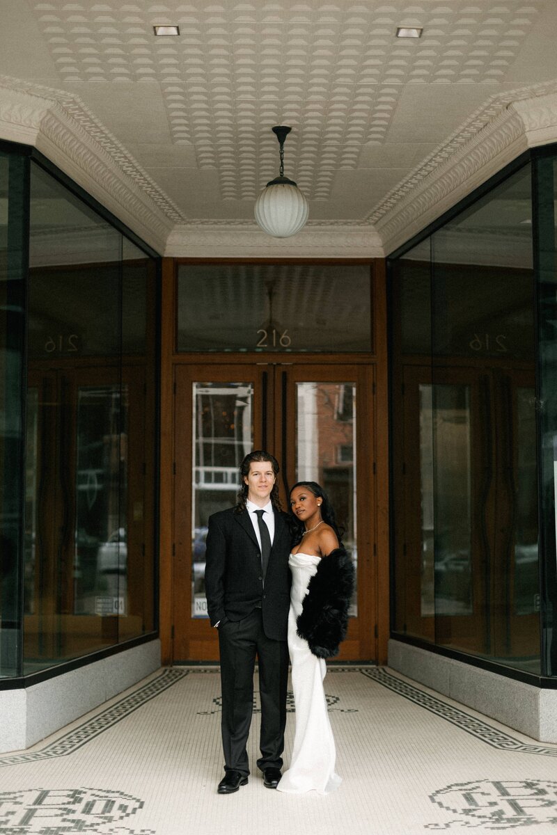Candid engagement photos in Downtown Durham, NC.