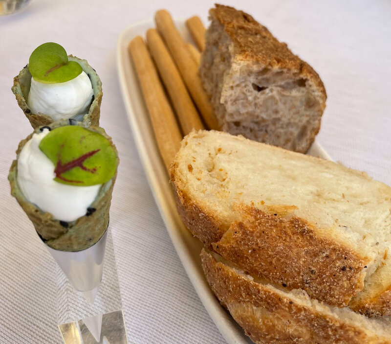 Bread service at Barolando in Barolo, Italy