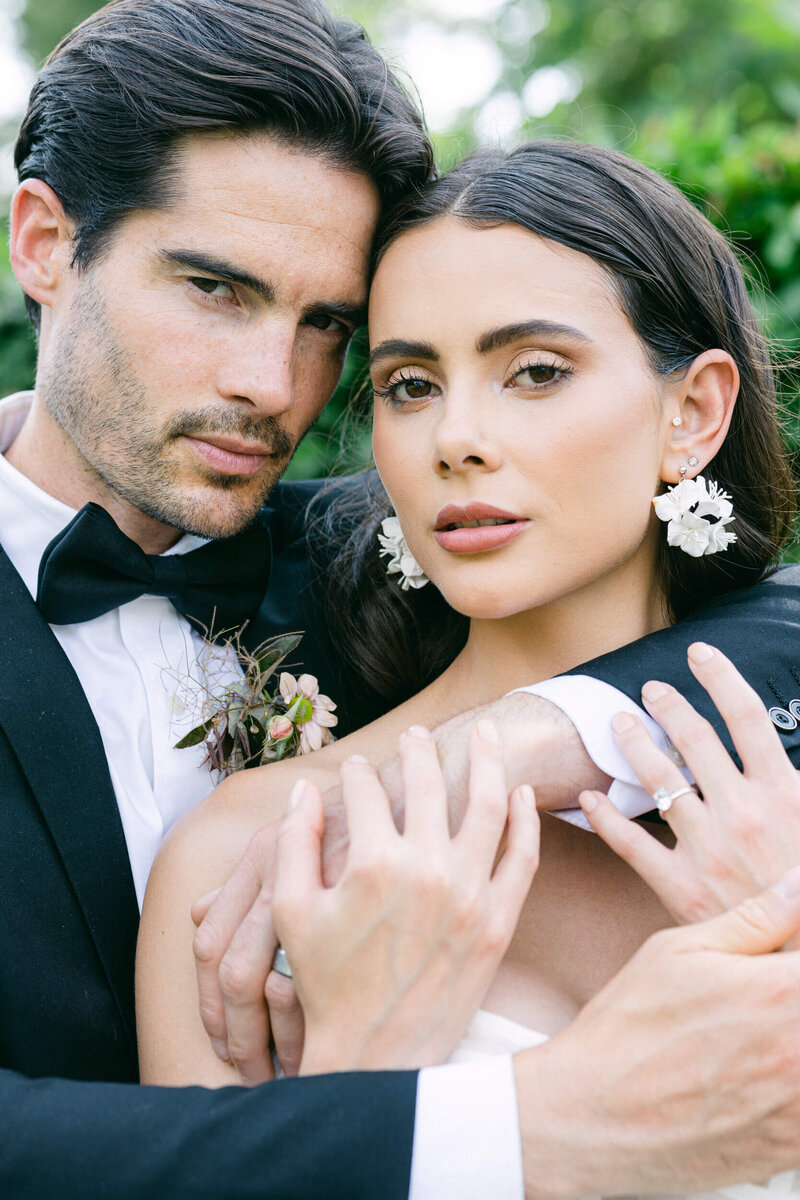 A wedding day photo of the bride and groom at Chateau de Jalesnes in France