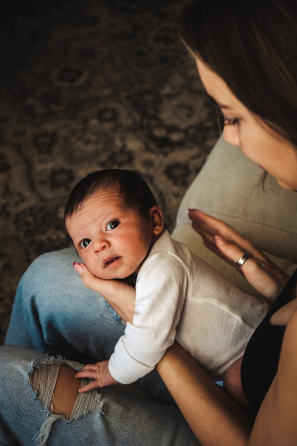 Newborn baby burped in Phoenix Valley home