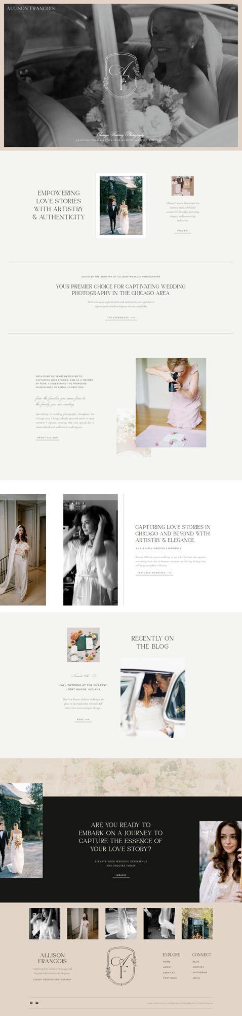 website and brand designer for photographers Palme Design Co featured mockup
