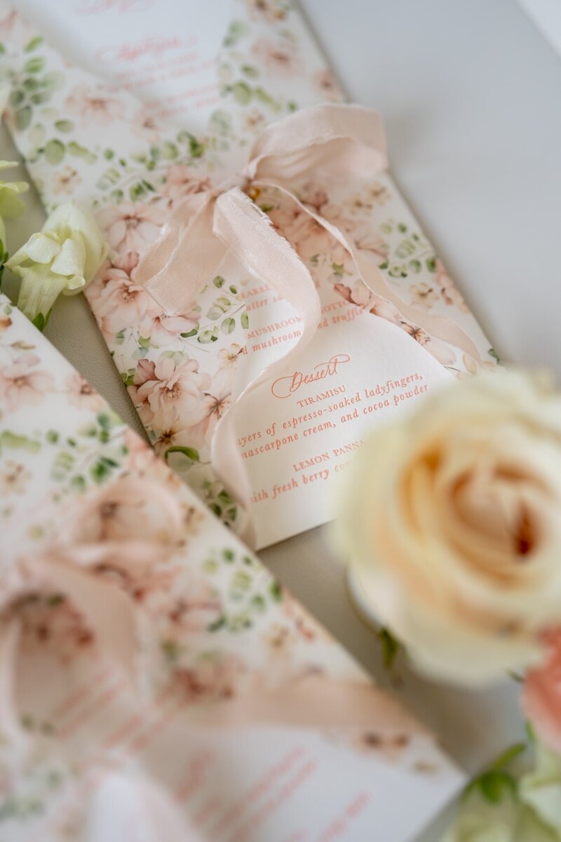peach-silk-ribbon-wedding-menus-bay-area