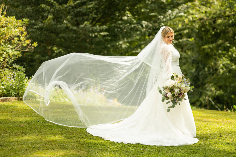 Bride in a field at Gramercy Mansion, Maryland Wedding Photography