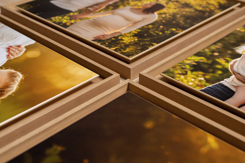 Detail shot van de luxe baklijsten van een handgemaakt kunstwerk, onderdeel van de exclusieve wanddecoratie collectie van Juliette Fotografie.