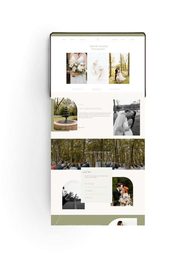 Showit website Kaleigh Reichard Photography