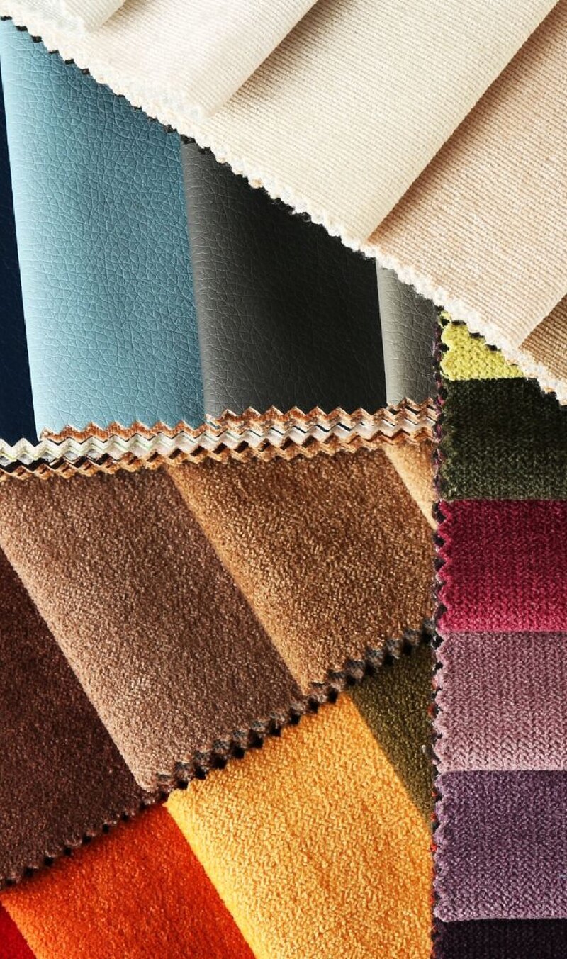 Background image of color analysis fabric swatches used for seasonal palette sessions