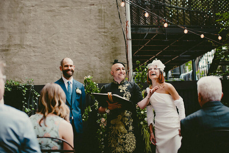 Joyful Lu officiates a beautiful wedding ceremony.