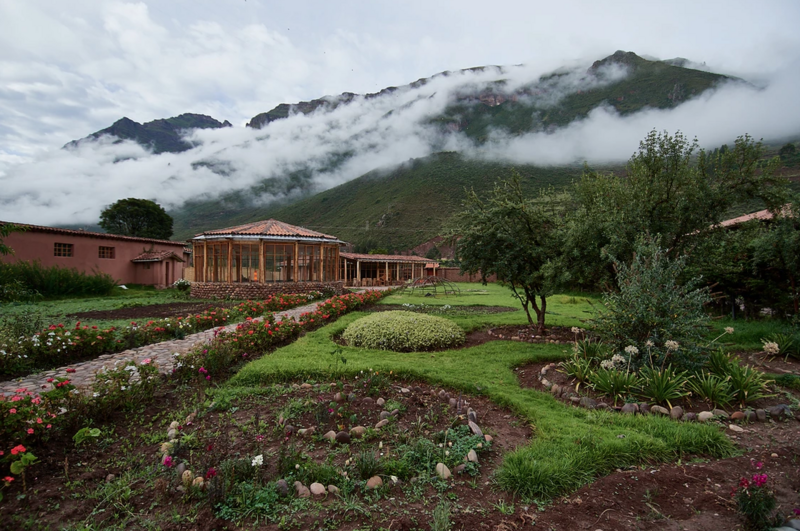 Grounds and gardens of the retreat center in Peru