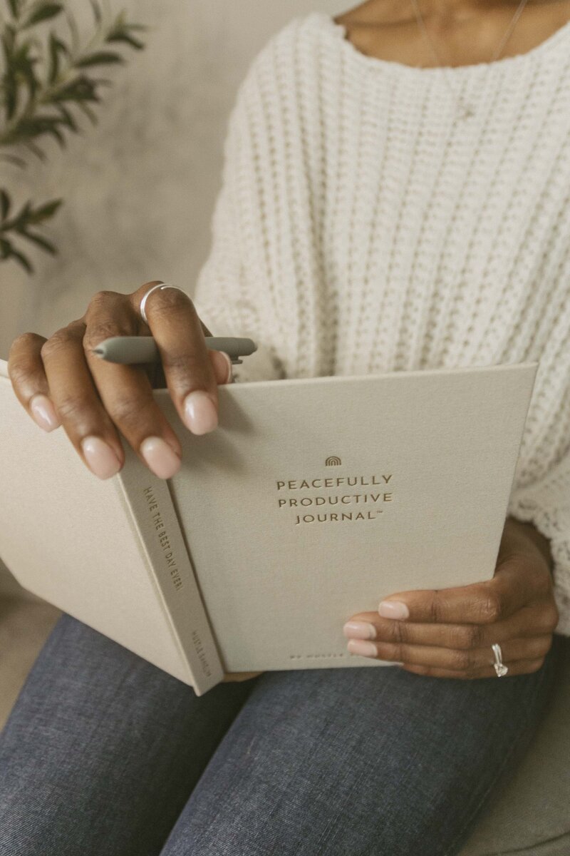 Chantia Sturman with journal