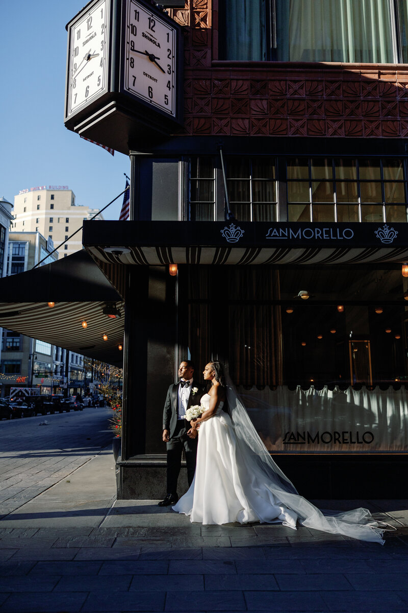 Photos from an african american wedding at Shinola Hotel in Detroit