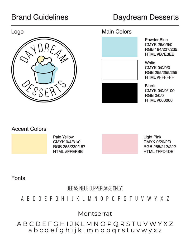 Daydream Desserts Brand Guidelines PDF