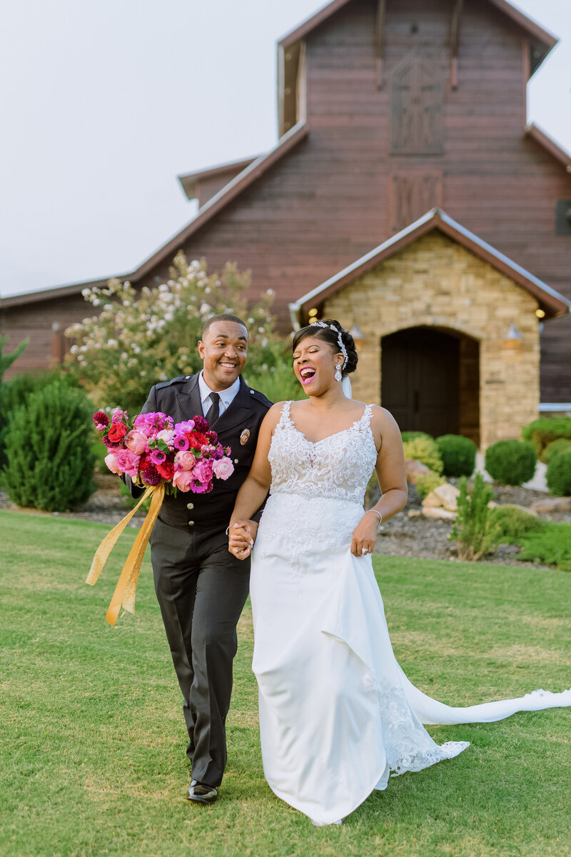 Bright, fun firefighter wedding at Southwind Hills in Norman, OK