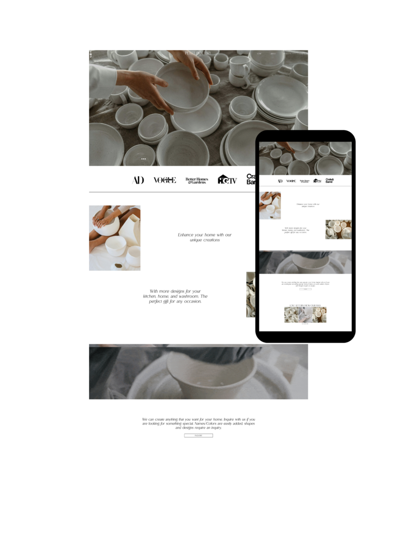 web design for pottery company