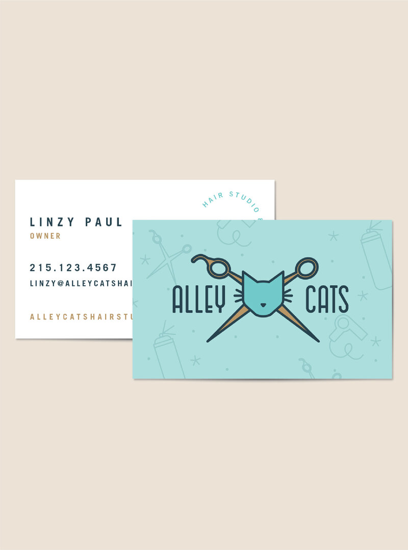 Alley Cats Hair Studio Business Card Design
