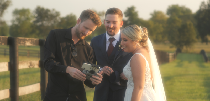 Bride and Groom Vance shows drone