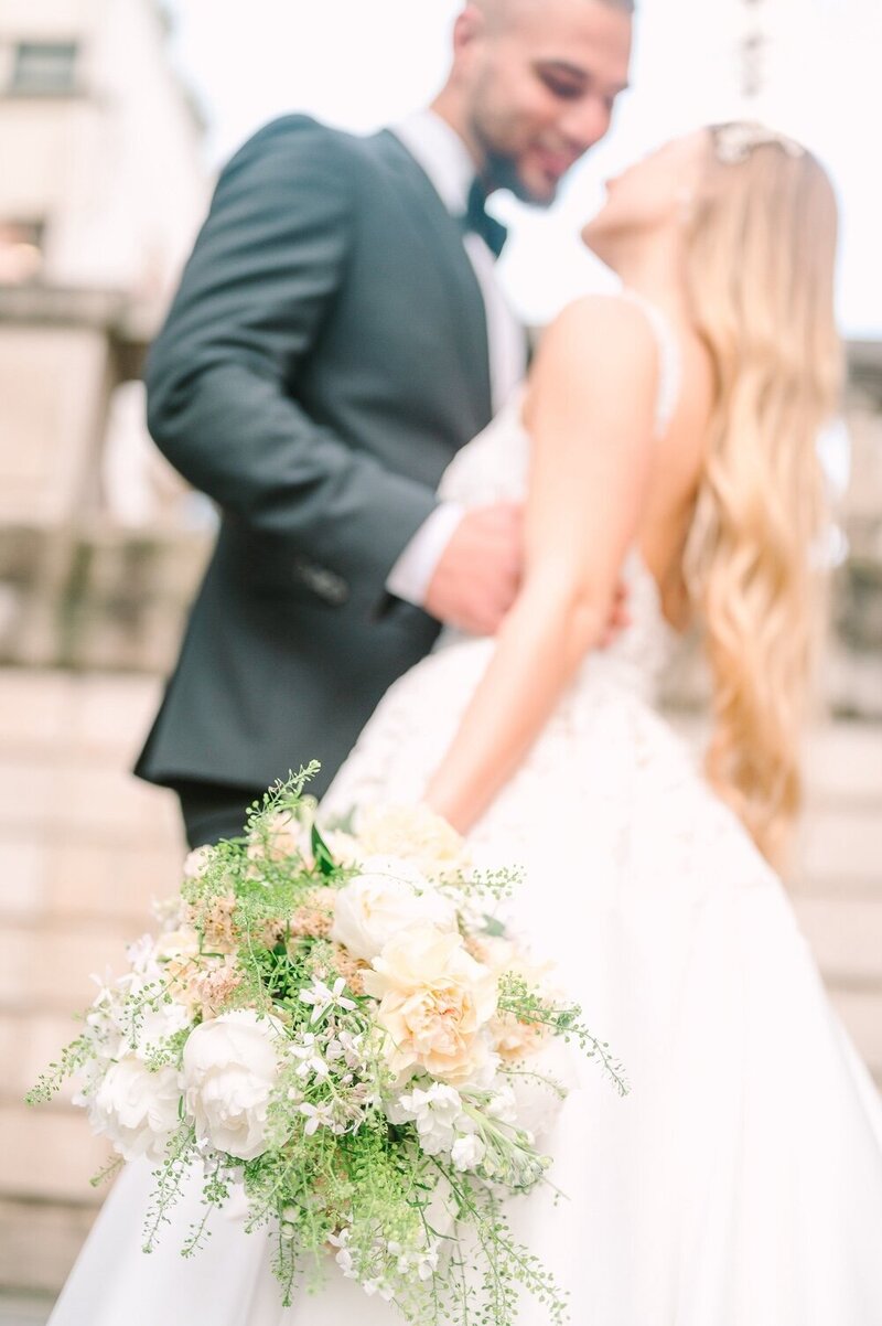 Bride and Groom embracing