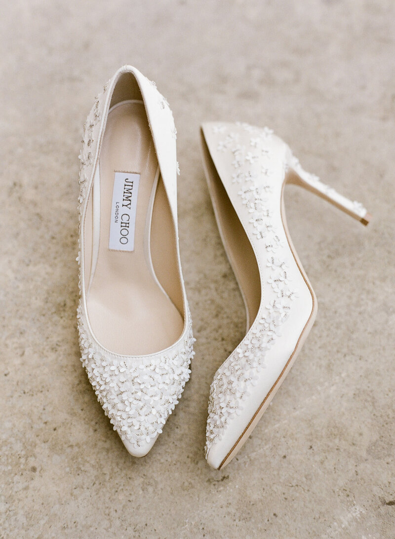 A pair of jimmy choo wedding shoes for an Olana wedding
