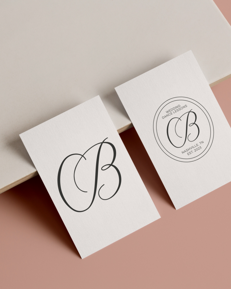 Custom business card of Curtsy Ballrooom