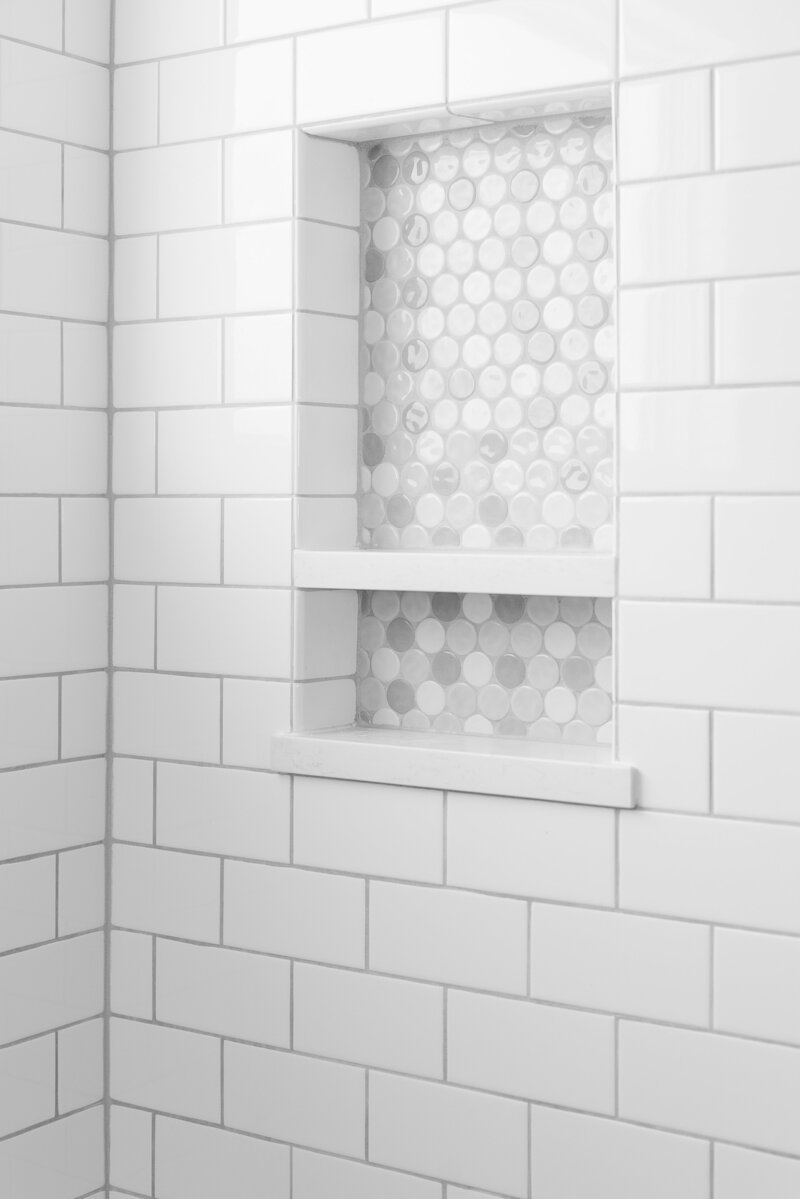 Interior Home Remodel Bathroom Shower Hex Tile Subway