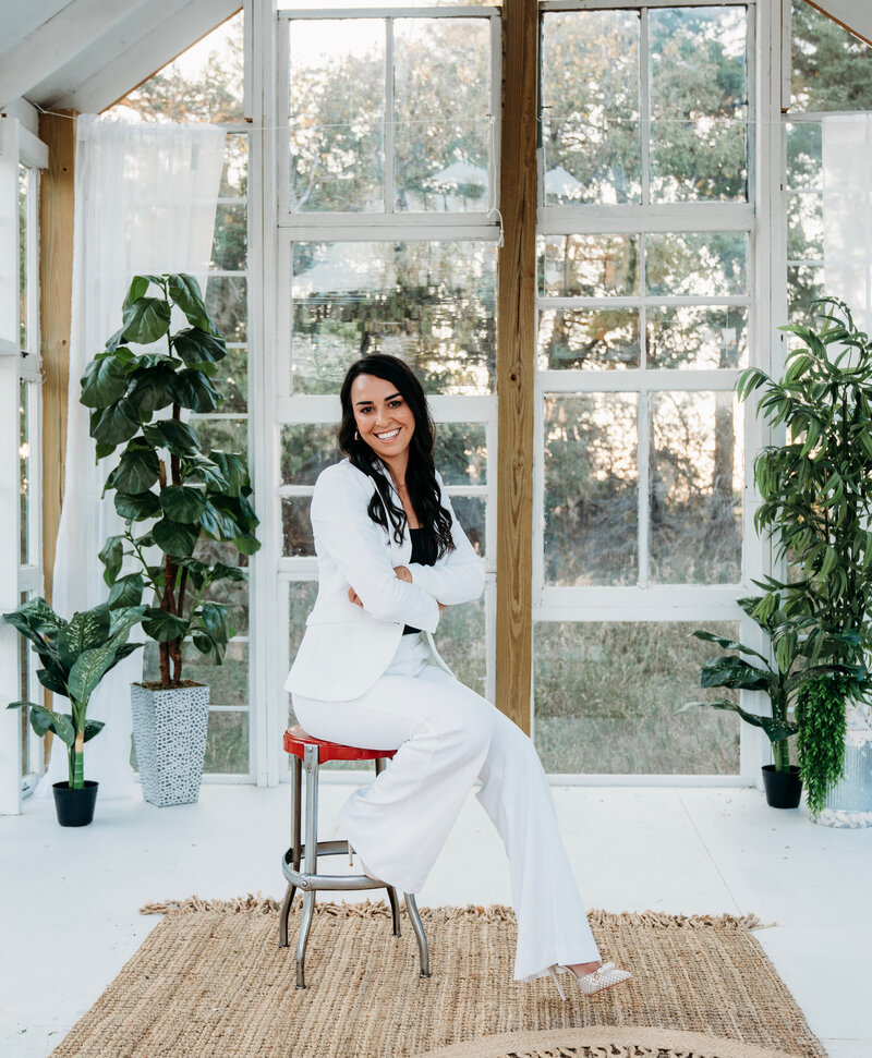 woman sitting on chair