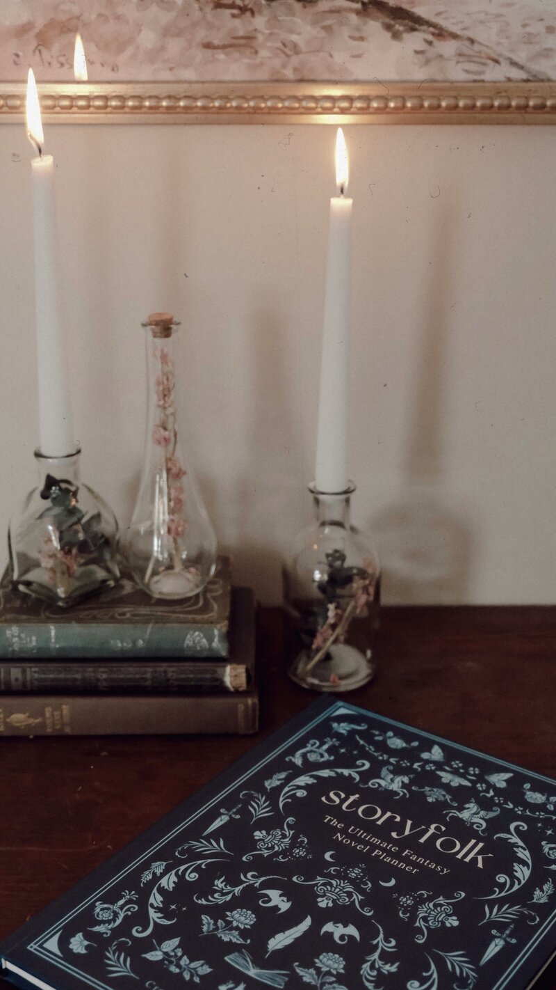 Polaroid-style travel memories scattered across a vintage map, capturing moments from literary travel