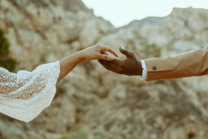 bipoc couple eloping at Moonrocks in Northern Nevada