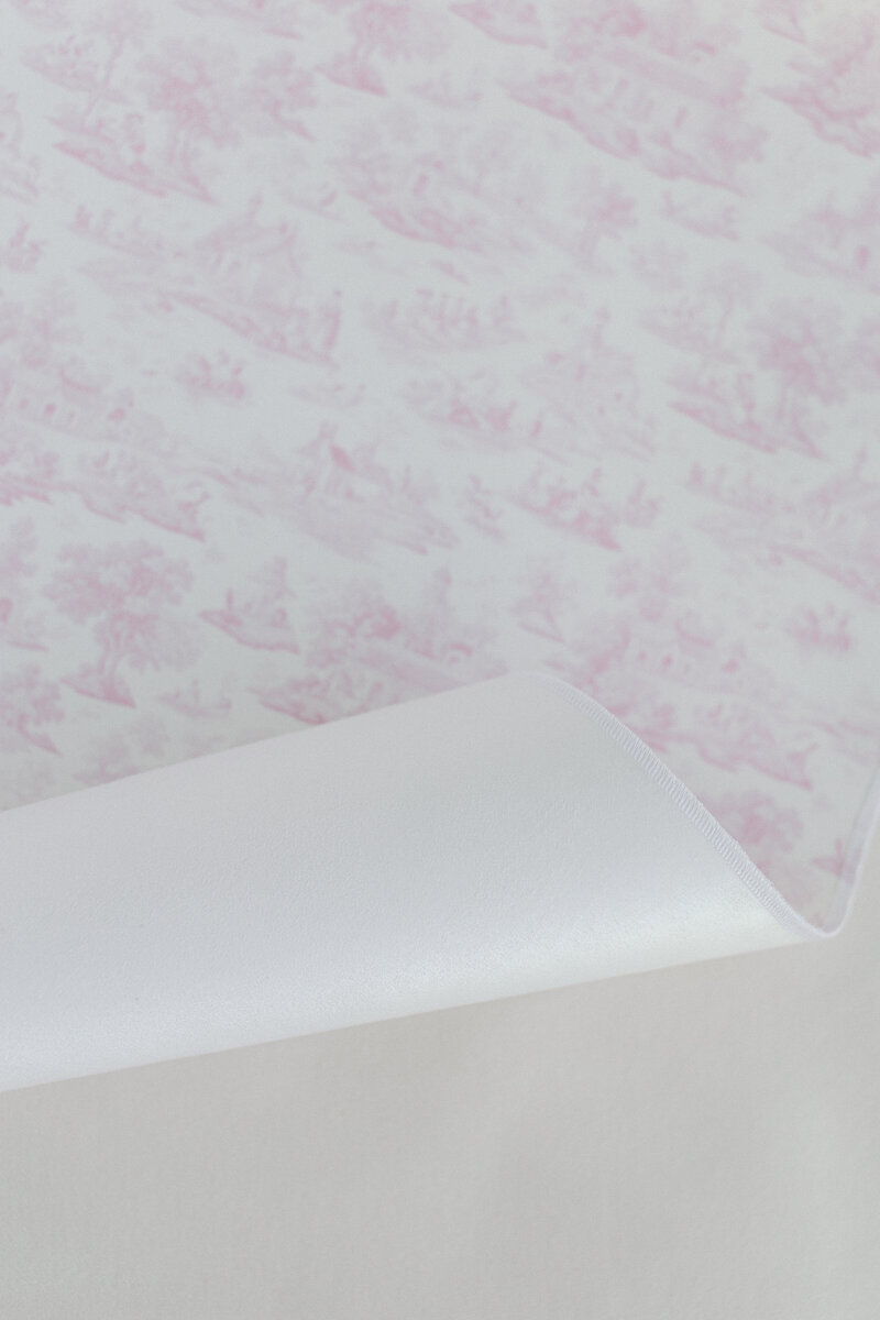 Toile linen flat lay mat with vintage French-inspired wedding details