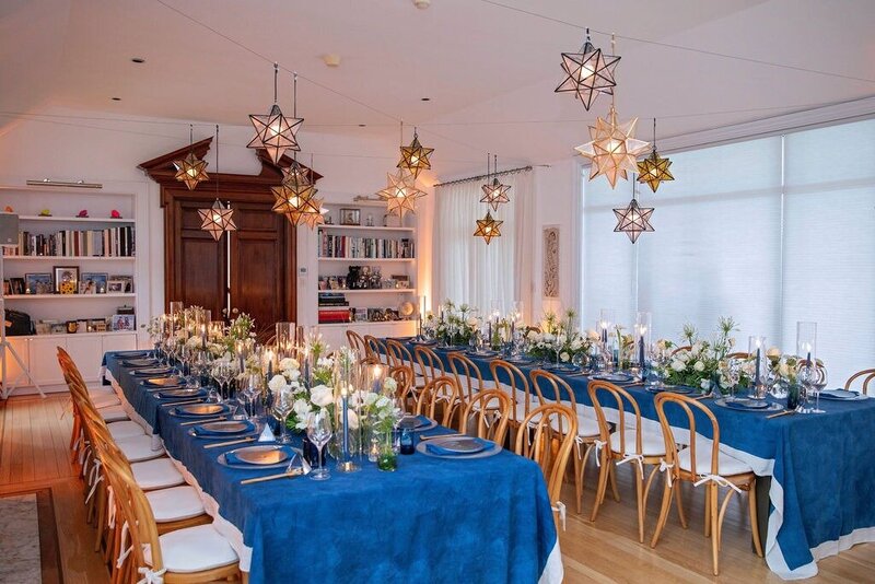 Private dinner party setup inside restaurant