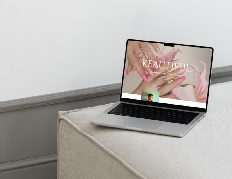 nail salon website mockup