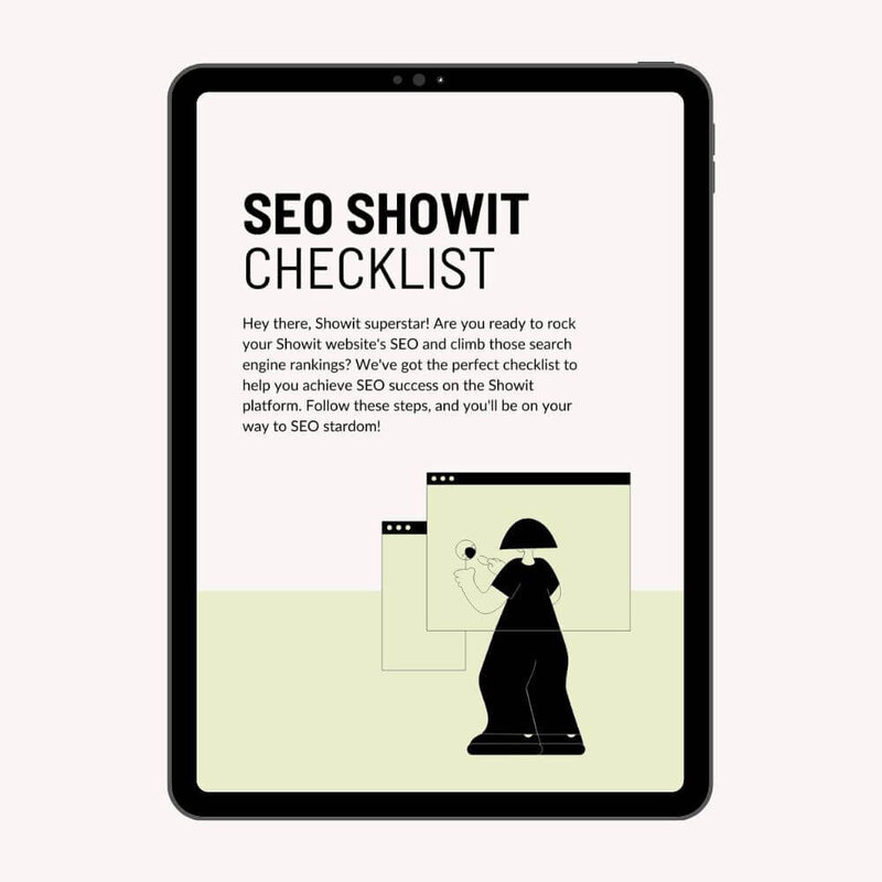 Ipad with Seo Showit Checklist front page