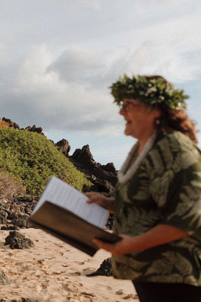 wedding officiant reading vows